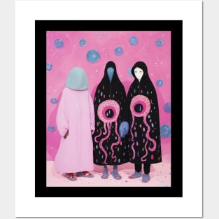 Weird Pink Ghoul Art - Unusual Weirdcore  Illustration Posters and Art